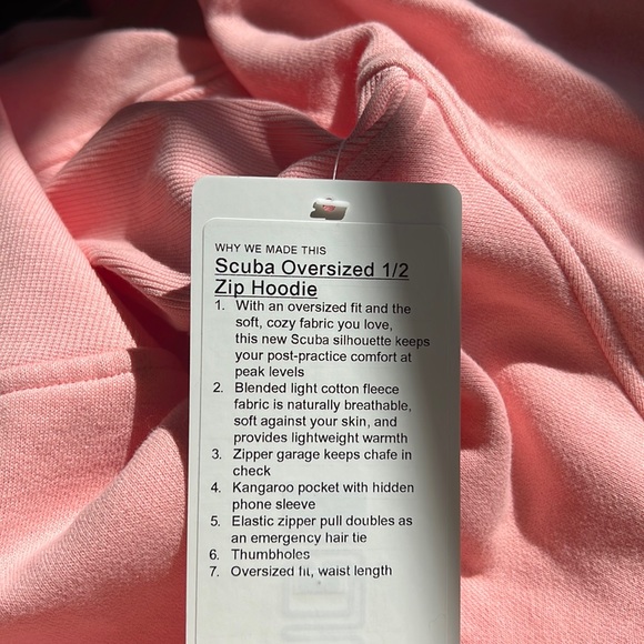 🍋LULULEMON SCUBA OVERSIZED HALF ZIP HOODIE/JACKET-DEW PINK-XS/S, M/L & XL/XXL🍋 - Picture 6 of 7